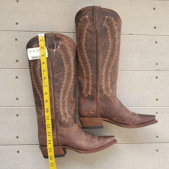 Macie Bean Brown Leather Snip Toe Western Women's Boots Size 6 M - Picture 7 of 16